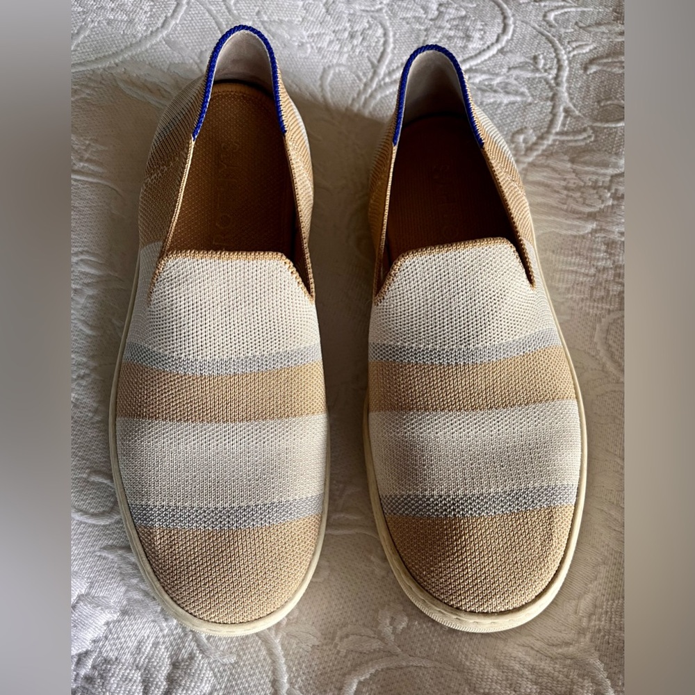 Rothy's OG birch stripe slip-on sneakers size 8